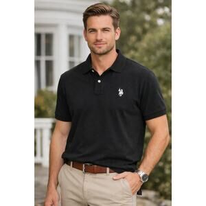 U.S. Polo Assn Black Polo Shirt XL Classic Preppy Golf Casual